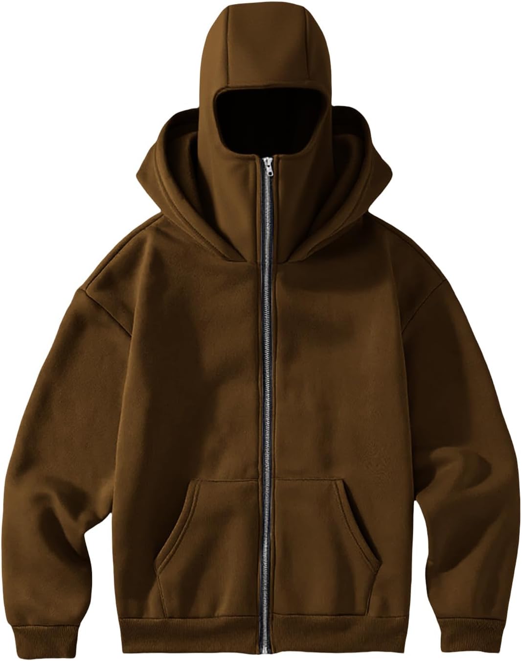 Women's Balaclava Hoodie with Built-in Face Mask Zip Up Jacket Fleece Long Sleeve Sweatshirt for Winter Outdoor Sport