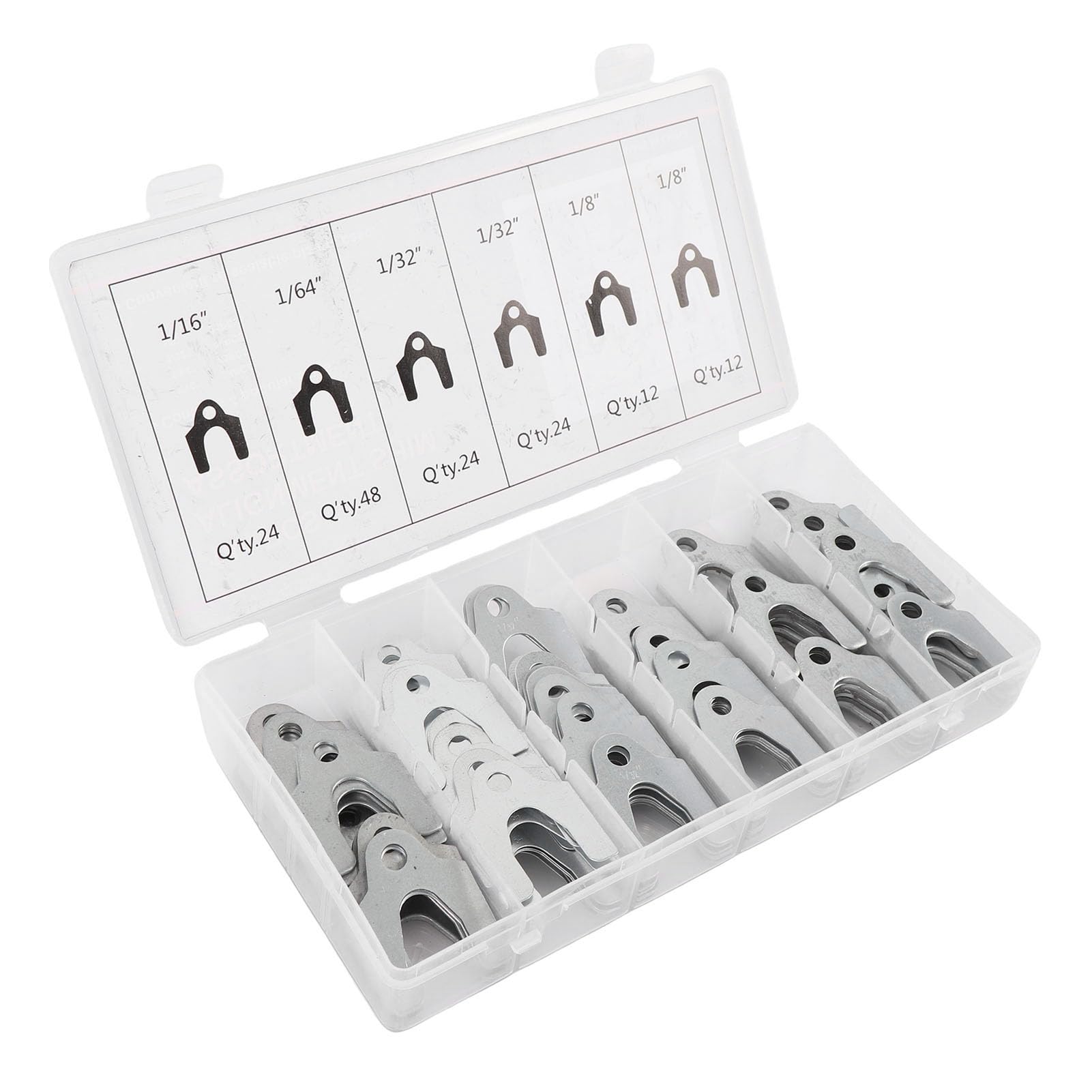 144pcs Set di Shim per il Corpo di Allineamento Automatico, Metallo 1/16in 1/64in 1/32in 1/8 Pollici con Scatola di Conservazione, per Spessori di Allineamento del Camber,