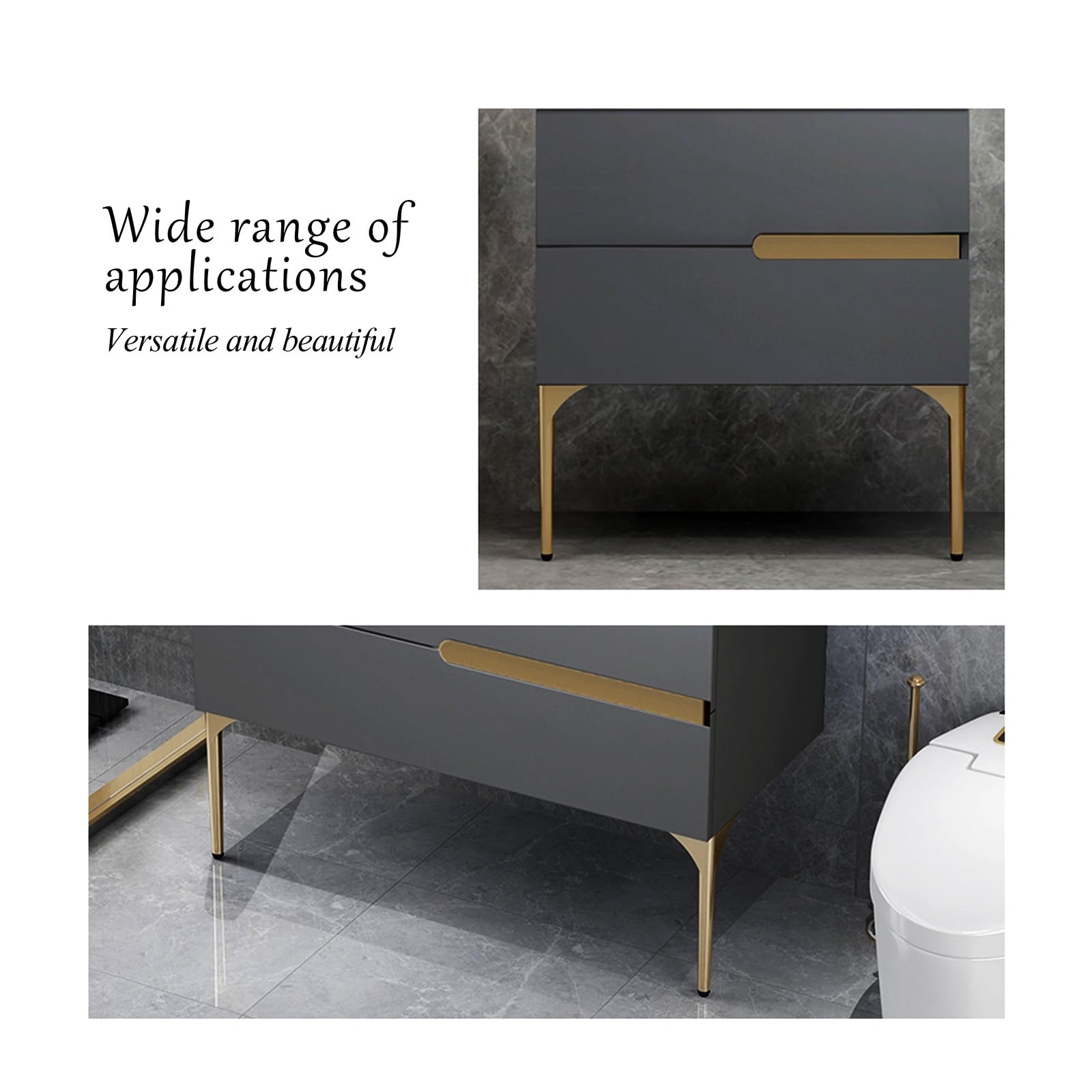 Patas de mueble de baño, patas de mueble de TV ajustables, patas de sofá, patas de apoyo, patas de muebles de metal, accesorios de lujo ligeros y resistentes que soportan carga （4ps）(Black,20cm/7.87in