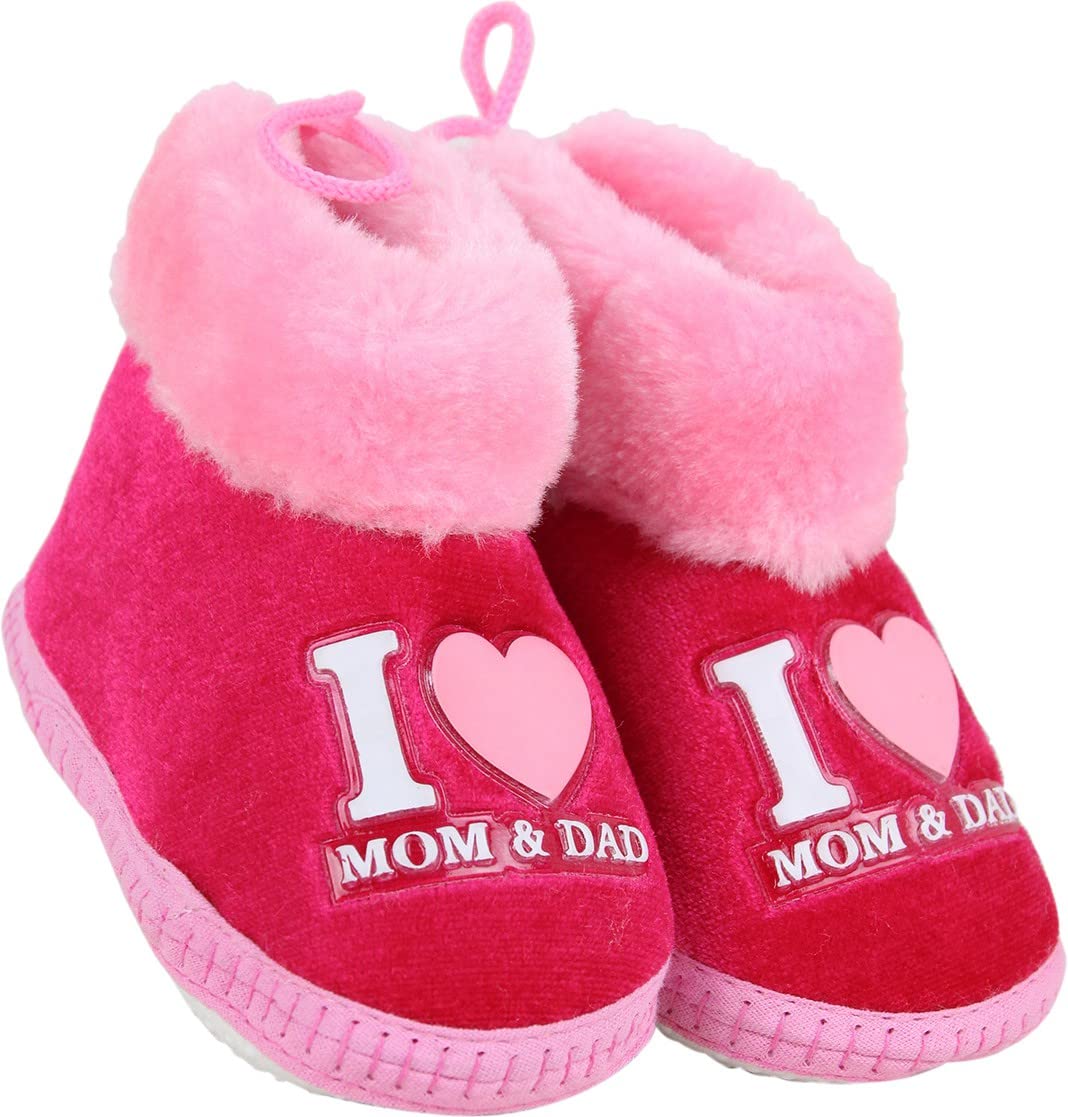 neska moda 6 To 12 Months I Love Mom And Dad Print Baby Booties-picture-31