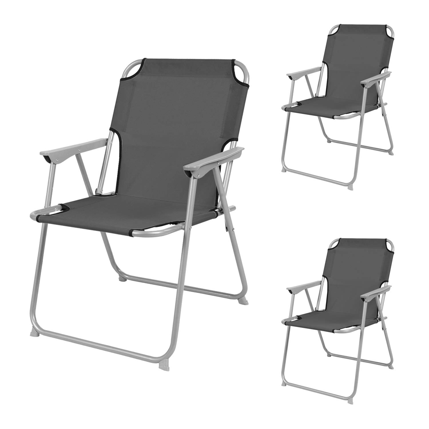 INDA-Exclusiv 3er Set Campingstuhl Faltstuhl Klappstuhl Anglerstuhl Regiestuhl Metall Stoff Oxfort B 53 x T 46 x H 74 cm Sport & Freizeit