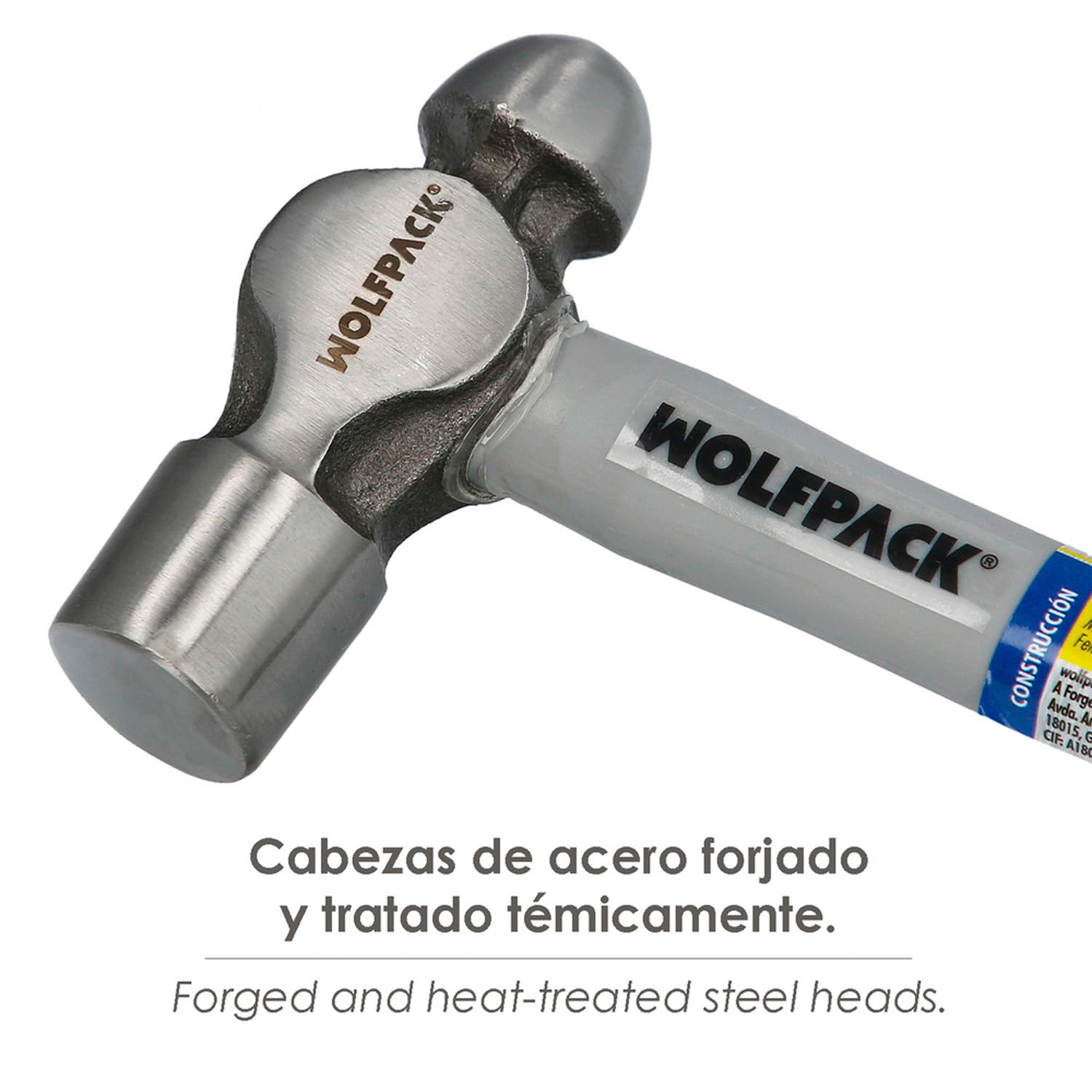 WOLFPACK LINEA PROFESIONAL Martillo Bola 650 Gramos Mango Fibra Vidrio