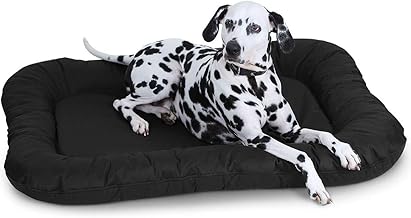 Knuffelwuff Wasserfestes In und Outdoor Hundebett Lucky aus Nylongewebe XL 90 x 75cm Schwarz - abnehmbarer Bezug - waschbar - für große, mittelgroße und kleine Hunde