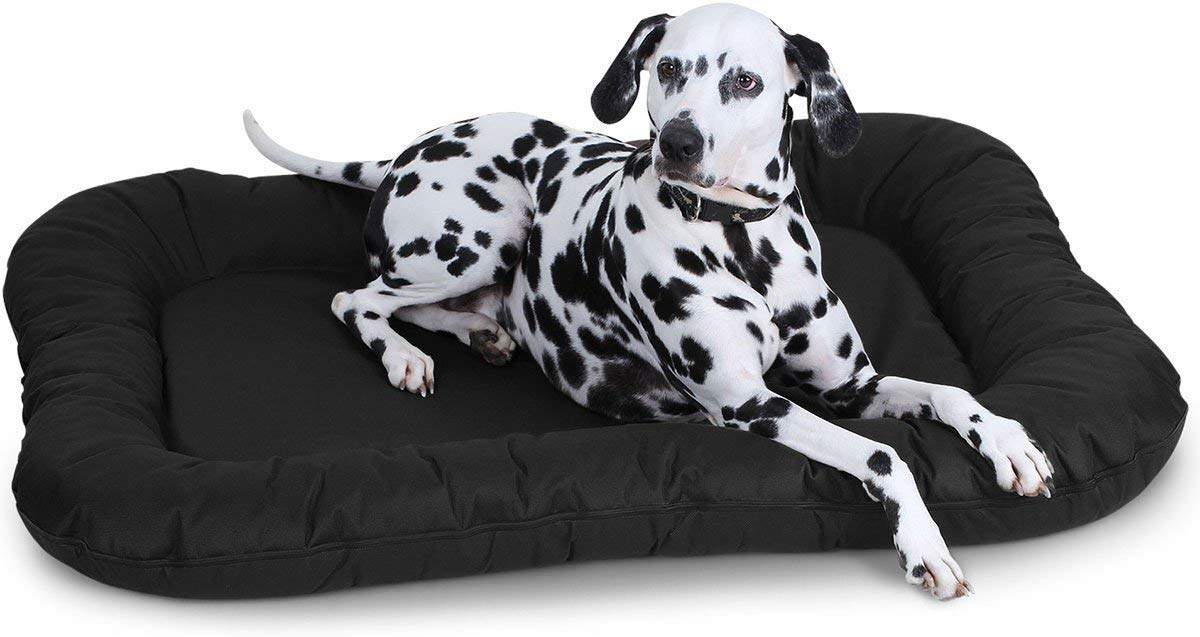 Knuffelwuff Wasserfestes In und Outdoor Hundebett Lucky aus Nylongewebe XXL 118 x 85cm Schwarz - abnehmbarer Bezug - waschbar - für große, mittelgroße und kleine Hunde