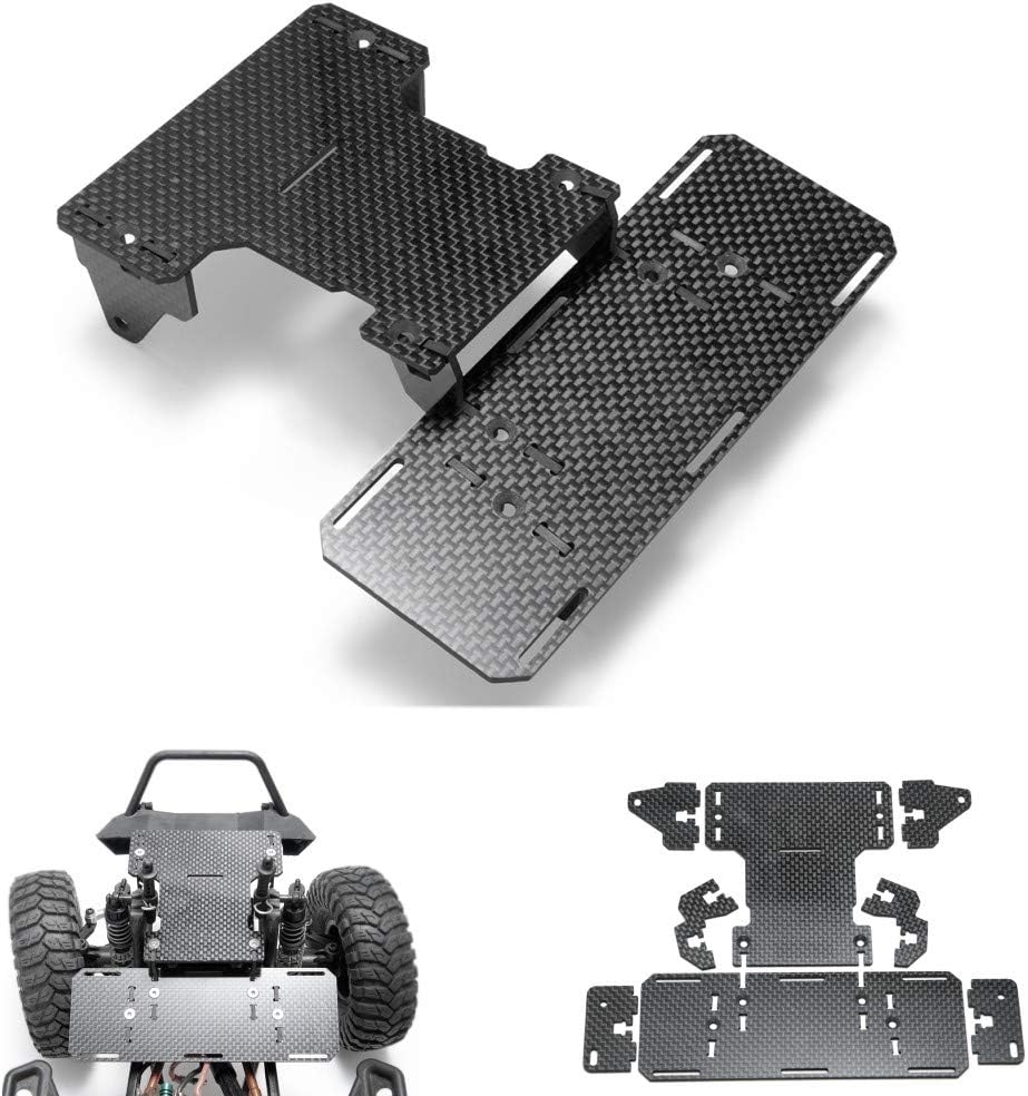 RCLIONS Front Battery Holder Carbon Fiber Chassis Battery Tray Mount for Axial SCX10 Upgrades Refit Accessories