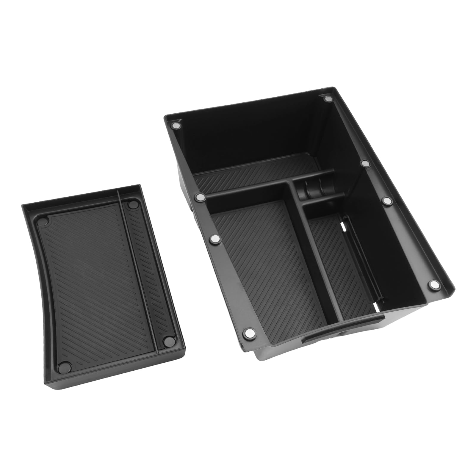 GAFAT Kompatibel mit Kia EV3 Earth GT Line 2025 2026 Mittelkonsole Aufbewahrungsbox, Beweglicher Obere Ablage mit Magneten, EV3 ab 2024 Multifunktionale Organizer Unter der Mittelkonsole mit Matten