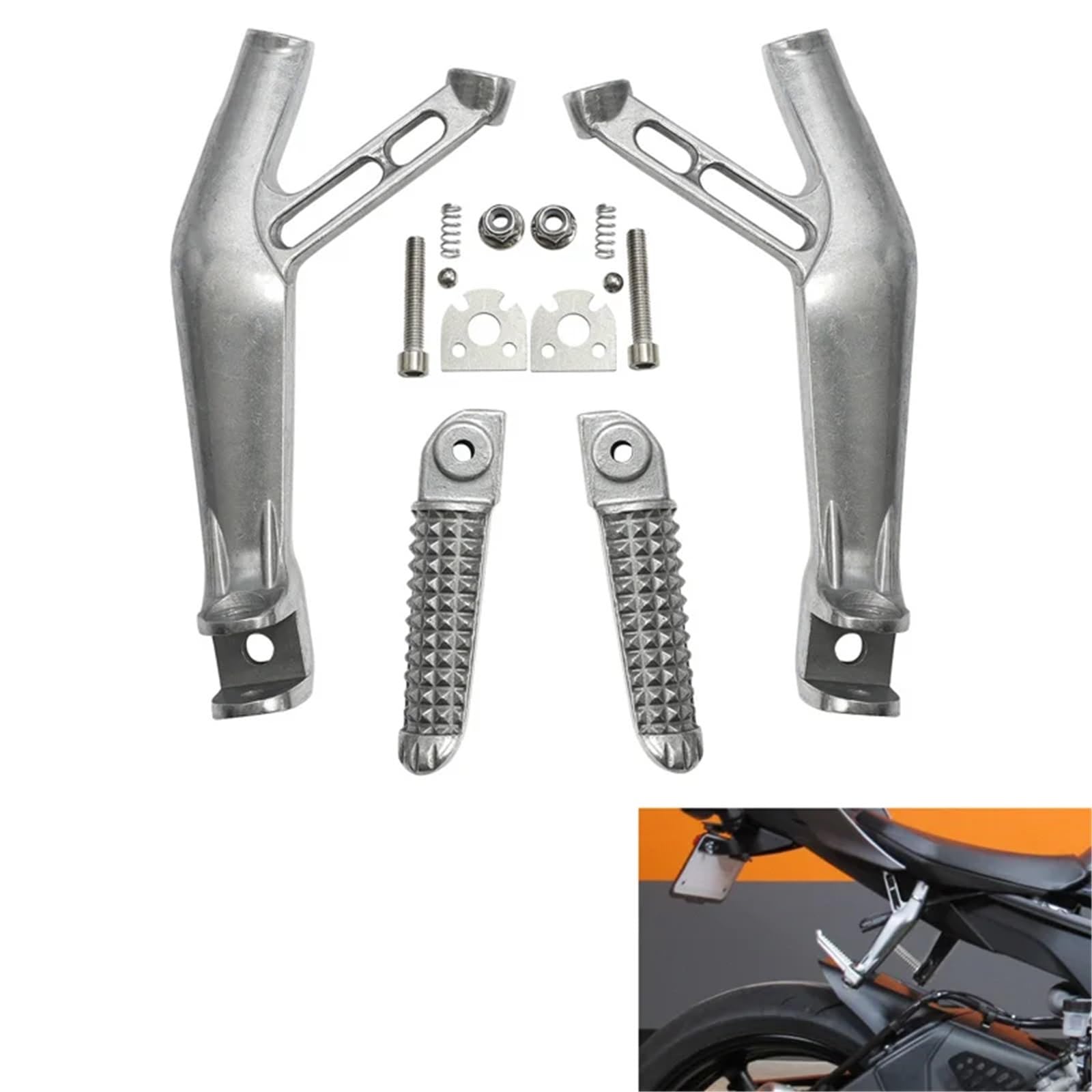 Soziusfußrasten for Yamaha YZF R1 R1S R1M 2015-2024 R6 2017-2025 YZF-R7 2022-2024(Gloss Black)