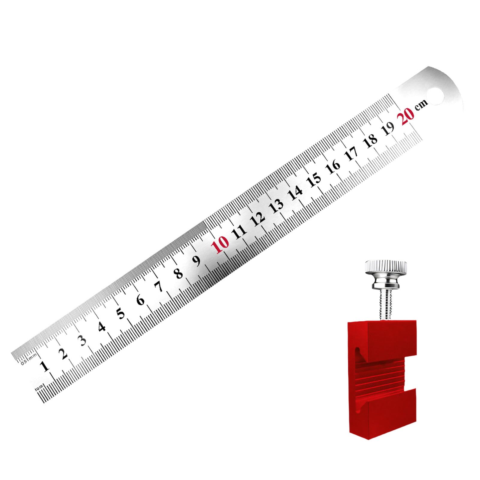Limtula Red Woodworking Marking Ruler With Multiple Scales And Hanging Hole Woodworking Marking Ruler