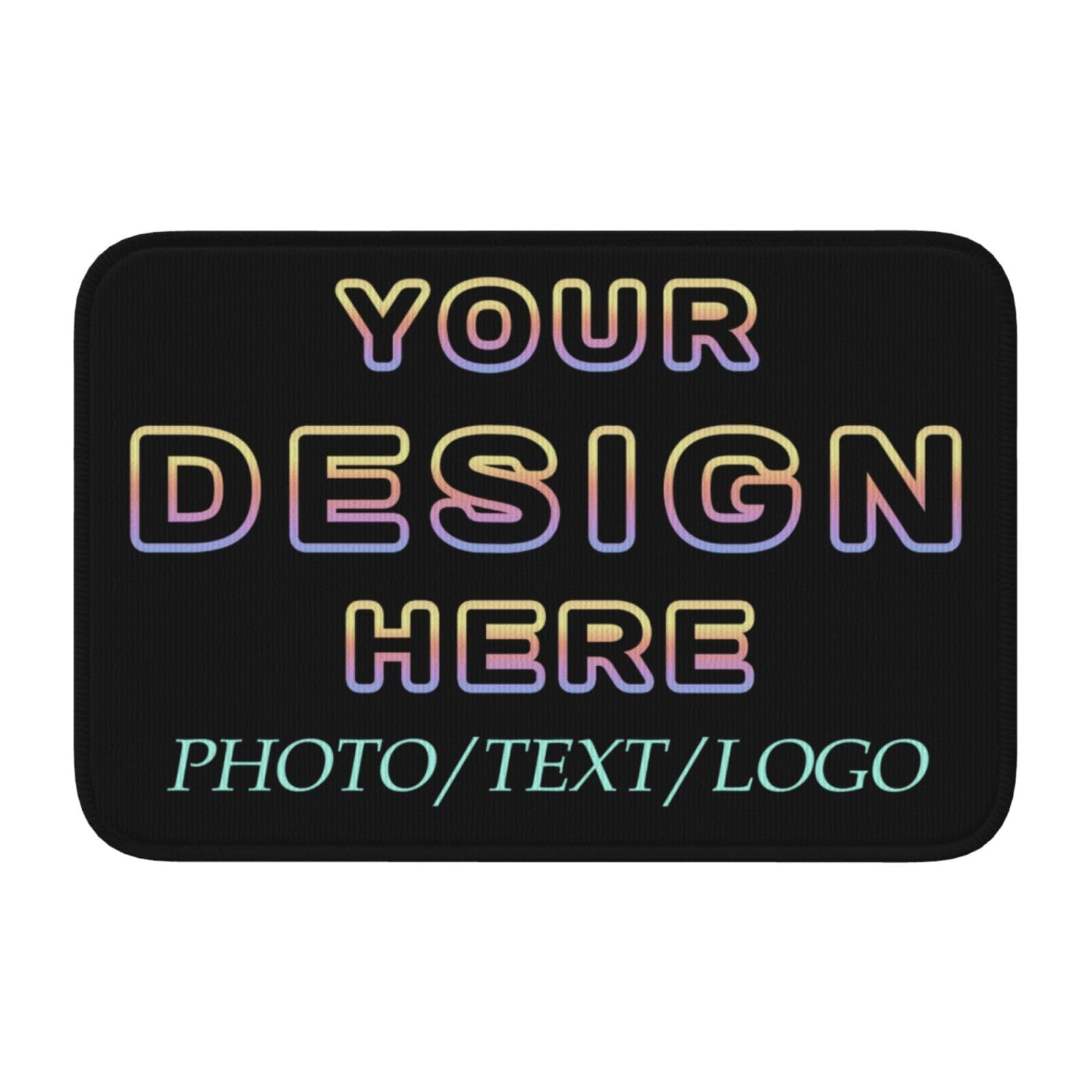 Naispanda Personalised Door Mat Custom 400 x 600mm Non-Slip Soft Floor Mat with Picture Logo Text Customised Doormat Floormat Home Decoration