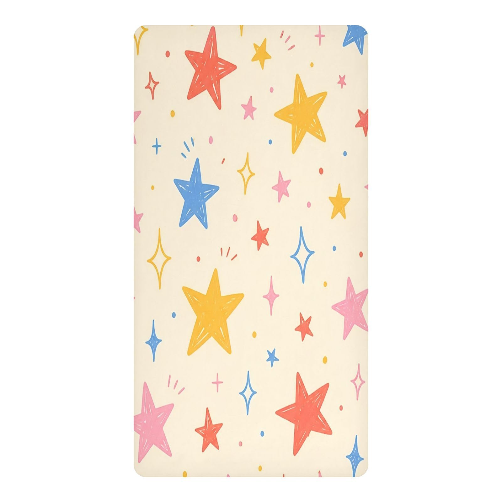 BOESI Doodle Star Waterproof Crib Sheet,Fitted Mattress Protector