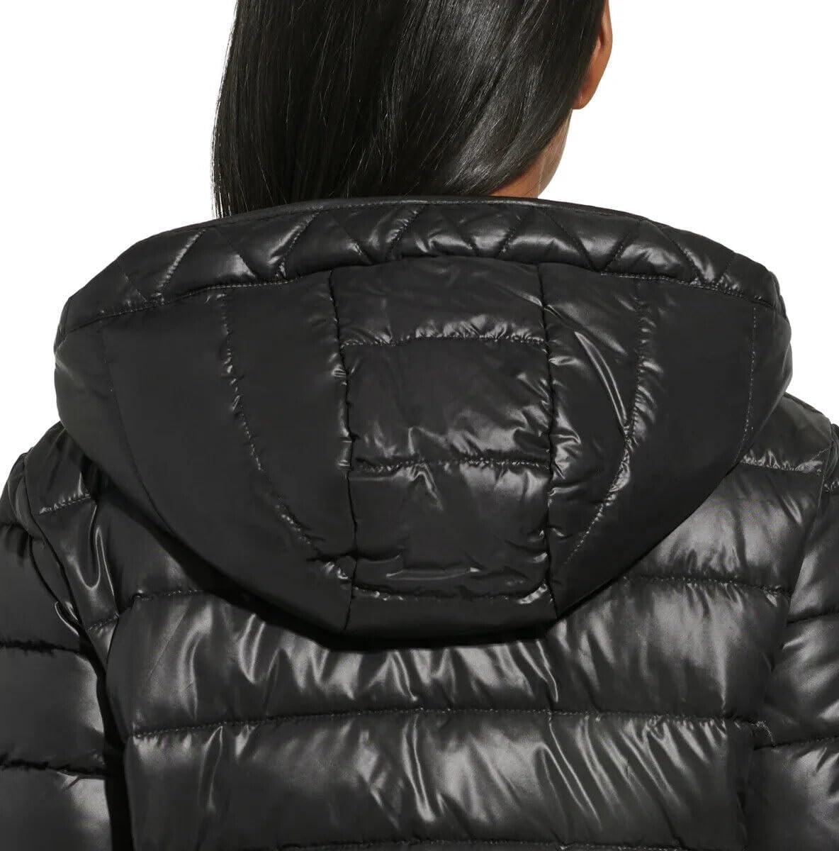 Kenneth Cole Women's Hooded Quilted Long Puffer Jacket Coat - Image 5
