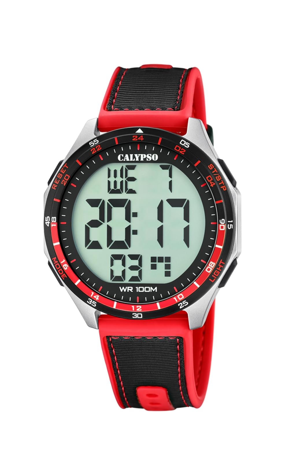 Calypso Orologio Digitale Uomo in Gomma Nero rosso