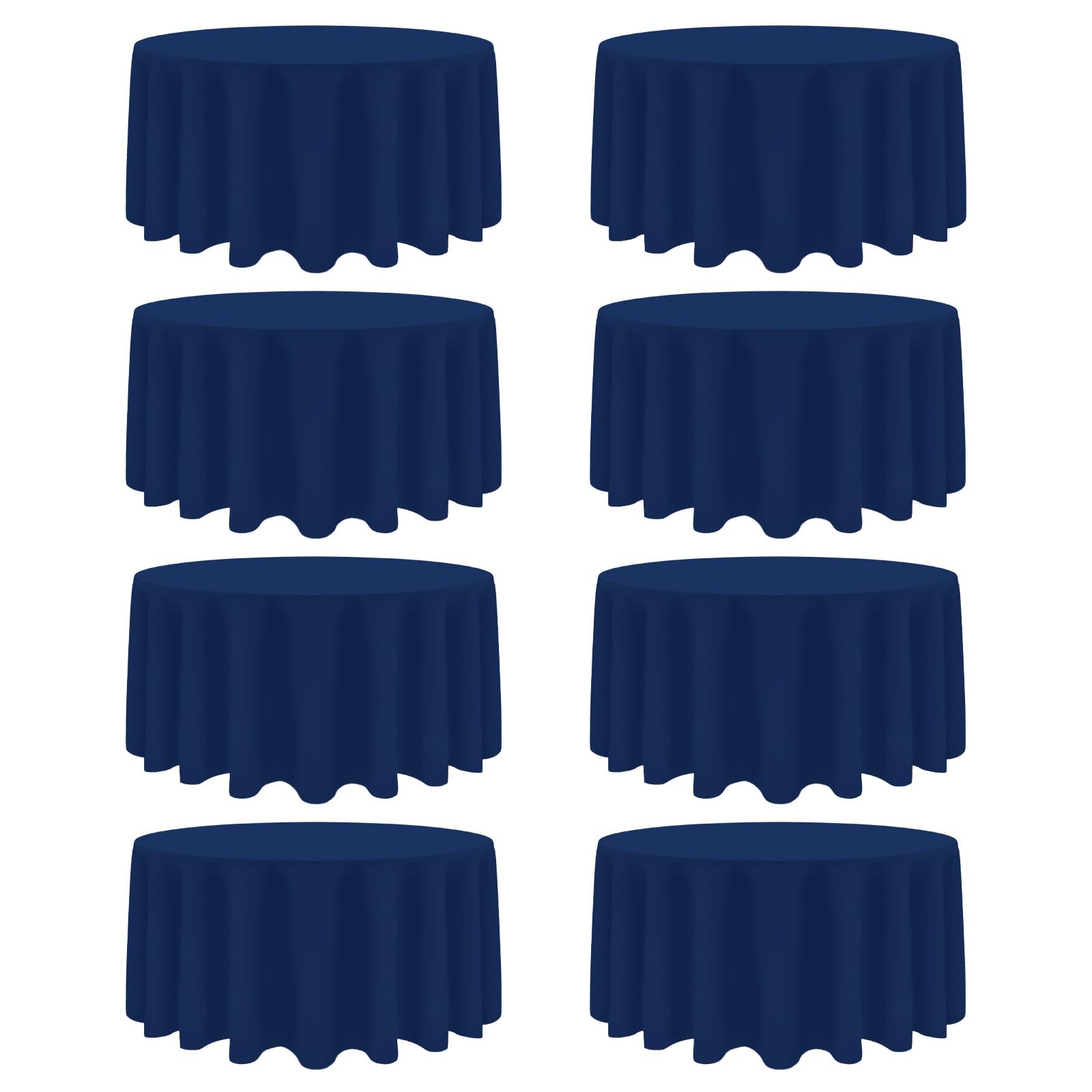 Photo 1 of Heneger Navy Blue Round Tablecloth - 120 Inch (8 Pack)