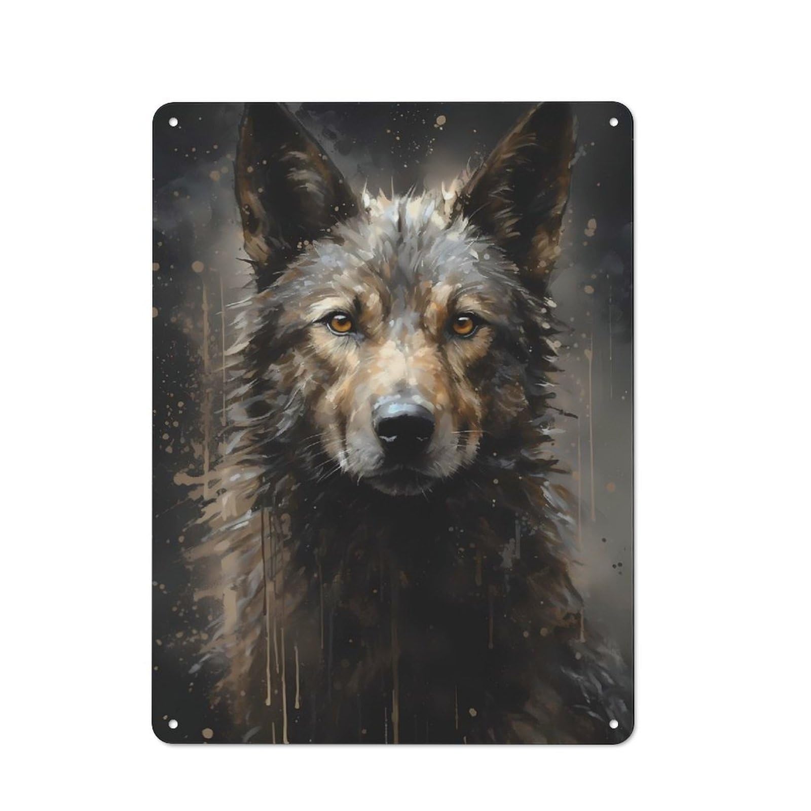 Junmoney Siberian Husky Dog Printed Metal Sign 40X30cm For Guest Room Or Hallway, Suited To Home Decor Collectors