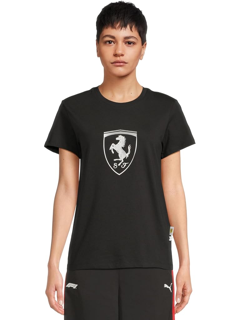 Black PUMA Scuderia Ferrari Tonal Shield T-shirt