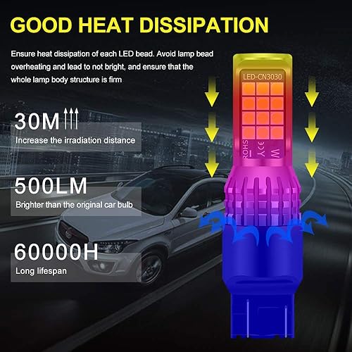 Miniatura 4 de Teguangmei 1157 - Bombilla LED de freno, superbrillante 24-SMD blanco 2057 2357 7528 BAY15D bombillas LED para automóviles y camiones de repuesto de