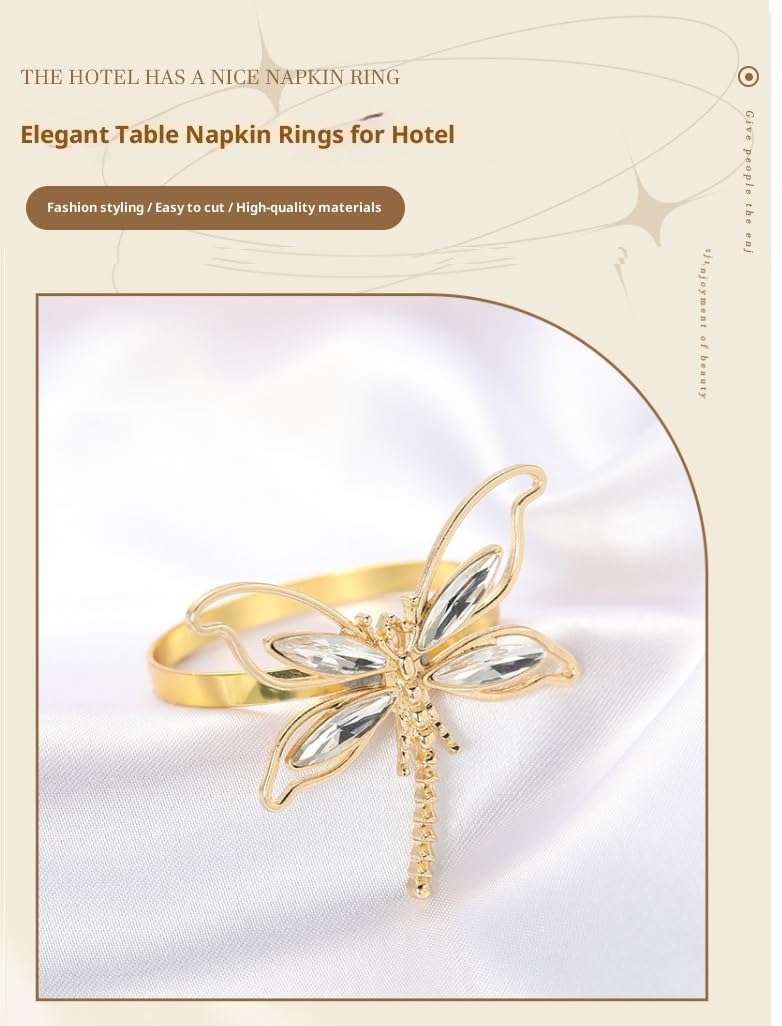 Réutilisable Lotde 50 Rondsde Serviette Libellule Dorés Parfaits pour Les Hôtels Les Fêtes Les Mariages Et Les Anniversaires