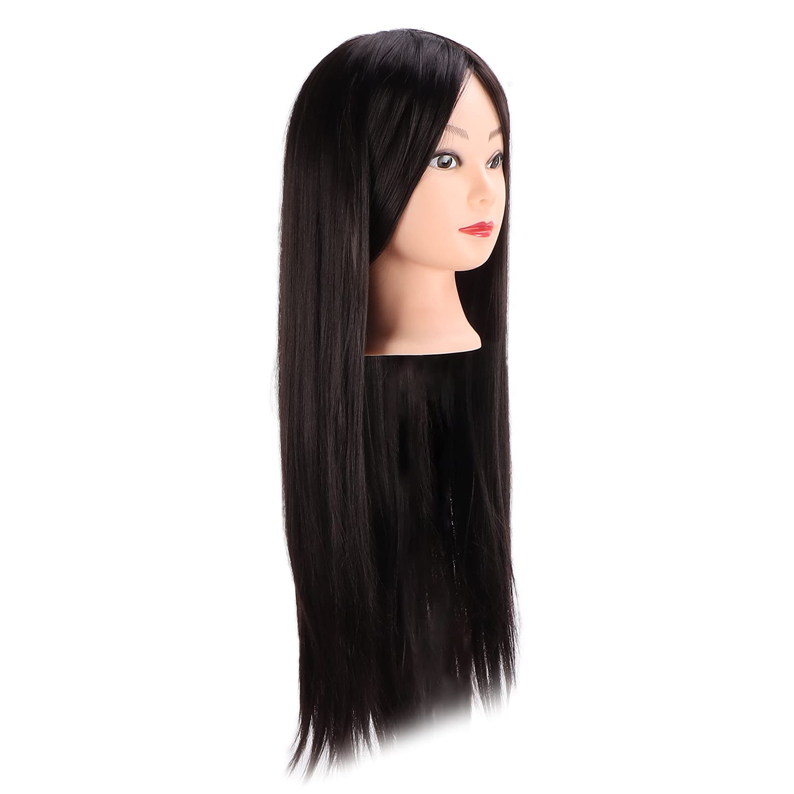 Cryfokt Hair Practice Head, Hairdresser Training Head Mannequin Head Clear Hairline High Temperature Wire for Braided Hair for Straightening Hair