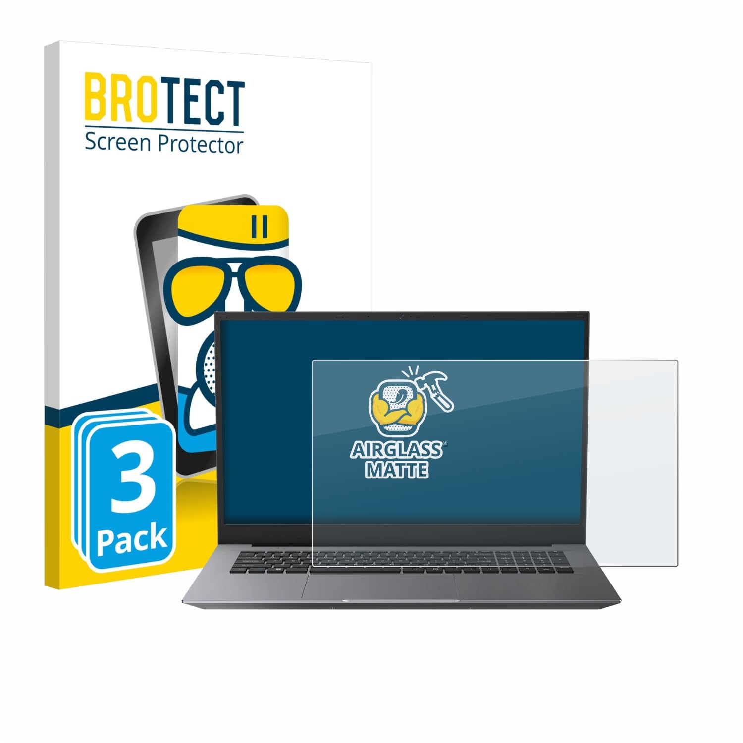 brotect 3 Pezzi Pellicola Vetro per Blackview Acebook 10 18.5" | Opaca Protezione Schermo Made in Germany, Anti-Riflesso Durezza 9H Anti-Graffio
