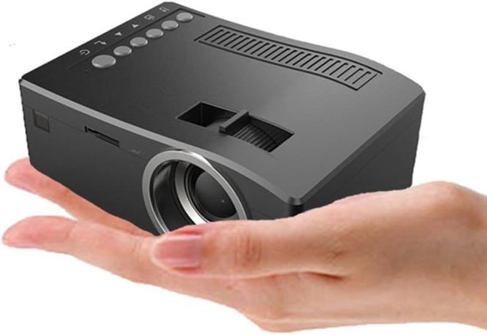 UNIC UC18 Mini Portable Video Projector Full HD 1080P LCD LED Home Theater Cinema Mini Portable Video Projector Support USB TV VGA SD AV Multi Language?Watch for Gift(Black)