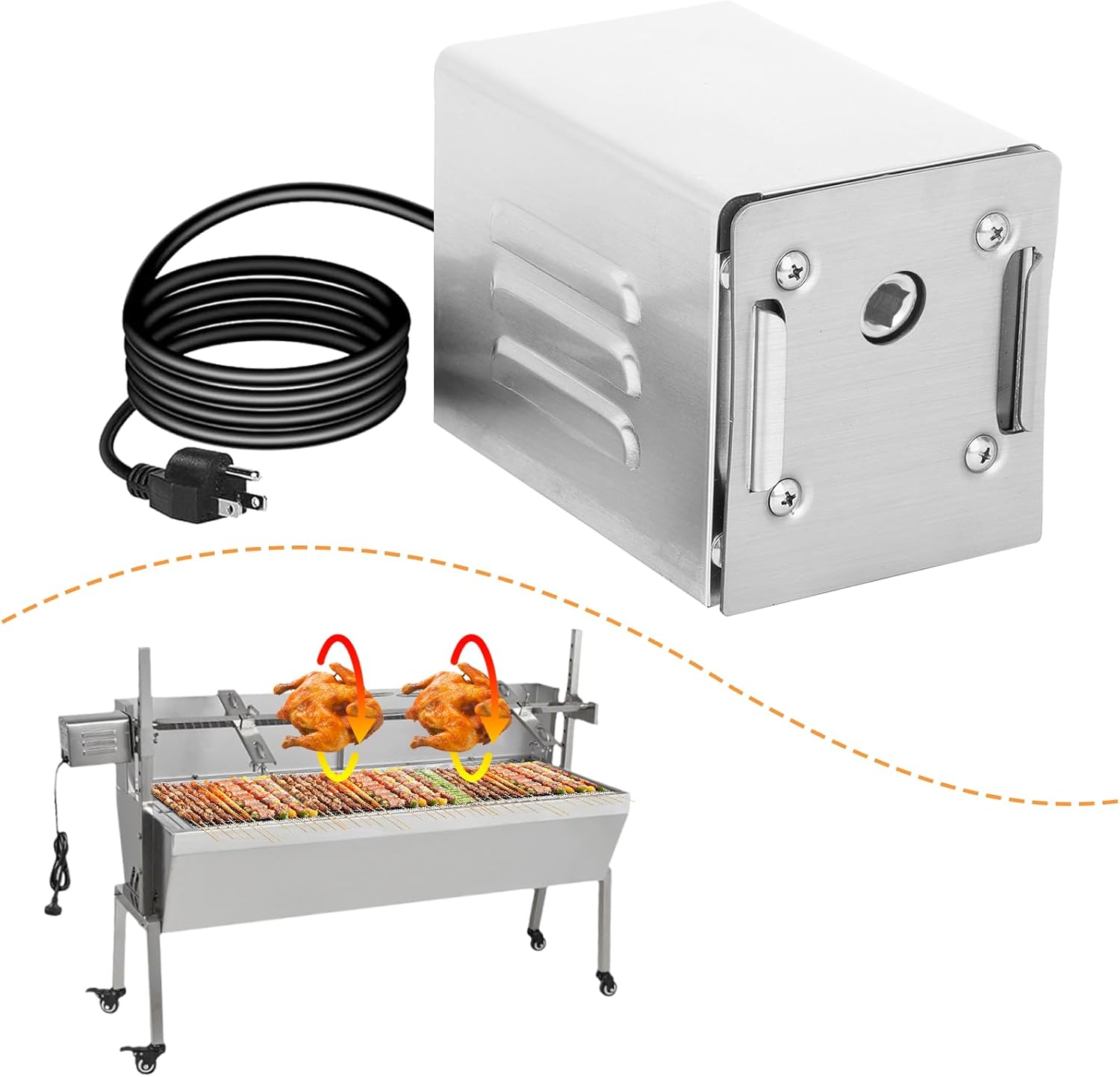 YJINGRUI 15W Rotisserie Motor, 90lb/40KG BBQ Motor, Heavy duty Rotisserie Motor For Grill, Electric Roaster Barbecue Motor (110V AC)