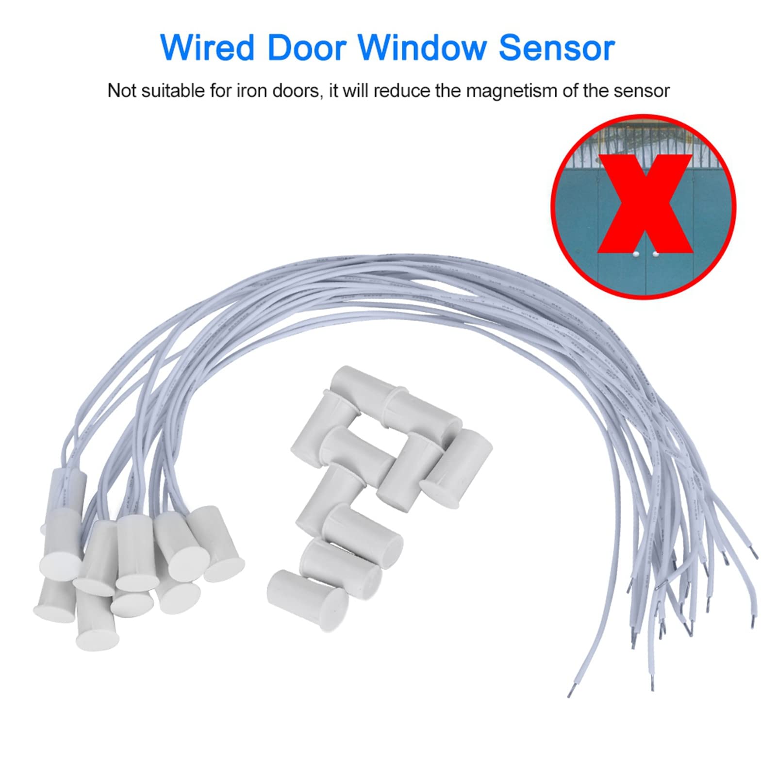 Magnetic Door Alarm Sensor 10-Pack Door Window Sensors - 100VDC Magnetic  Contact Sensors For Home Security Systems Magnetic Security Sensors, image size:1601x1601