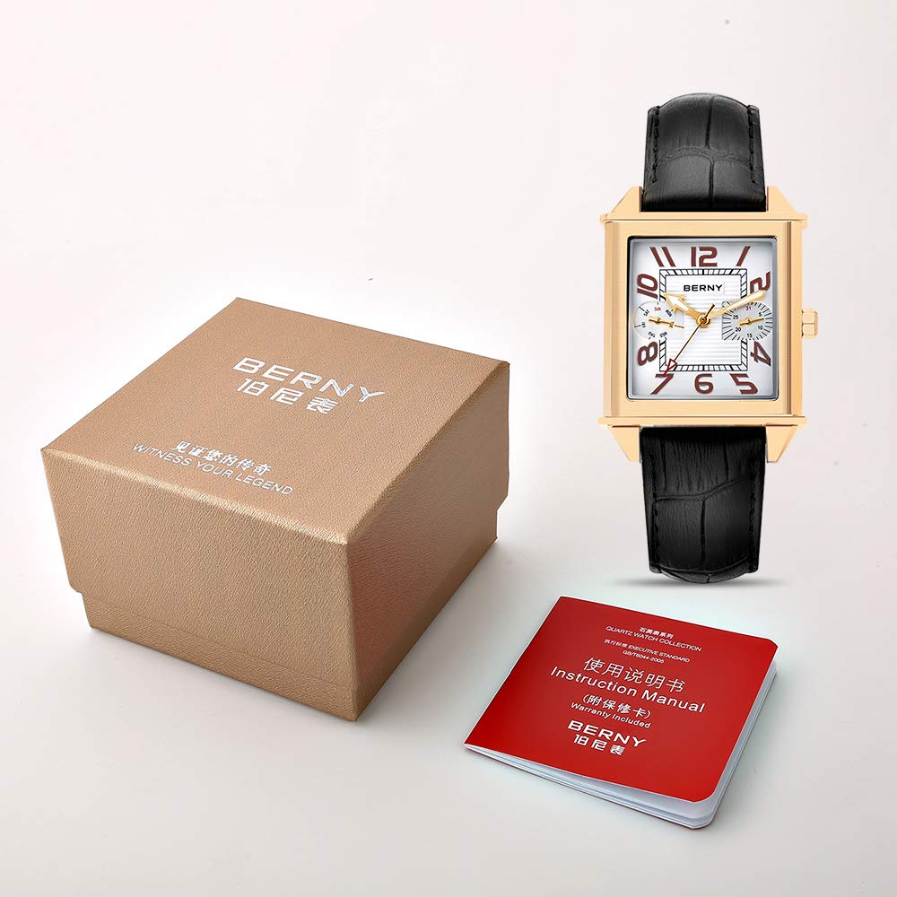 Amazon.com: BERNY Square Watches for Men Swiss Movement