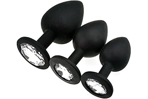 3 Pcs Jeweled Butt Plugs Ideal for Women's Pleasure