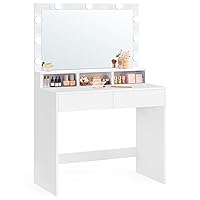 VASAGLE KAILYN Collezione - Tavolo da Trucco, Toeletta con Luce LED