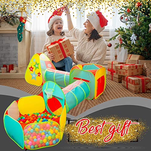 5Pc Play Tunnel Ball Pit Play Tent – Toddler Jungle Gym Play Crawl Tunnel With Play Tent For Kids, Toddlers, Infants Boys & Girls, Indoors & Outdoors Toy – Target Game With 4 Dart Balls, Great Gift #TOP7