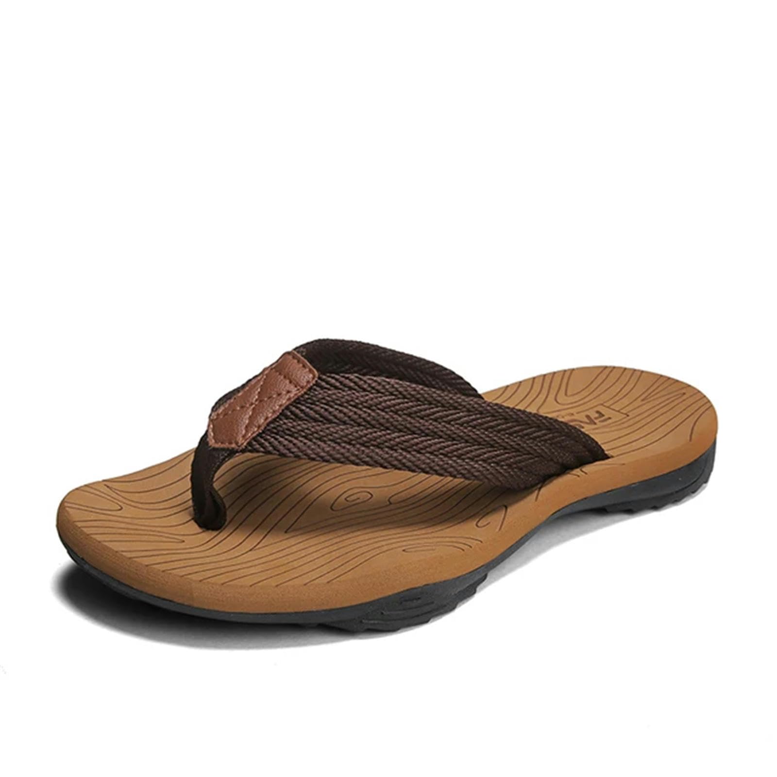 Ciabatte Estive Uomini Slifori Flip Estivi Flops Outdoor Comodi Vetrini Casual Scarpe Sandali da Spiaggia-Marrone-43 (26,5 Cm)