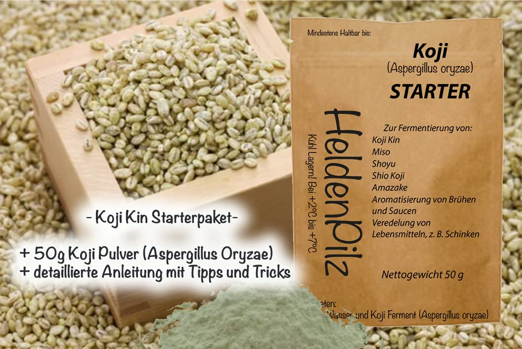 Aspergillus Oryzae Koji Kin | Koji Spore per la produzione di Amasake Miso, Sake (Koji Sporen 50g)