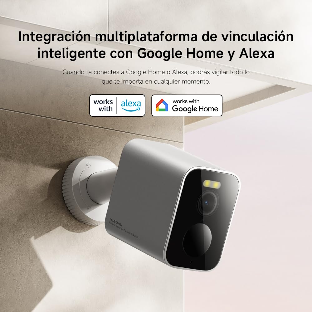 XIAOMI Outdoor Camera BW300, Cámara Exterior con batería de Larga duración, resolución 2k, IP67, Nocturna a Color, 130º, Blanco