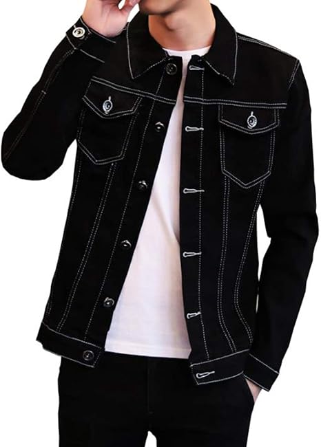 Amazon Debangniメンズ デニムジャケット 無地 スリム アウター 春服 長袖 コート ショート丈 折リ襟 カジュアル ジージャン かっこいい 韓国風 コート ジャケット 通販