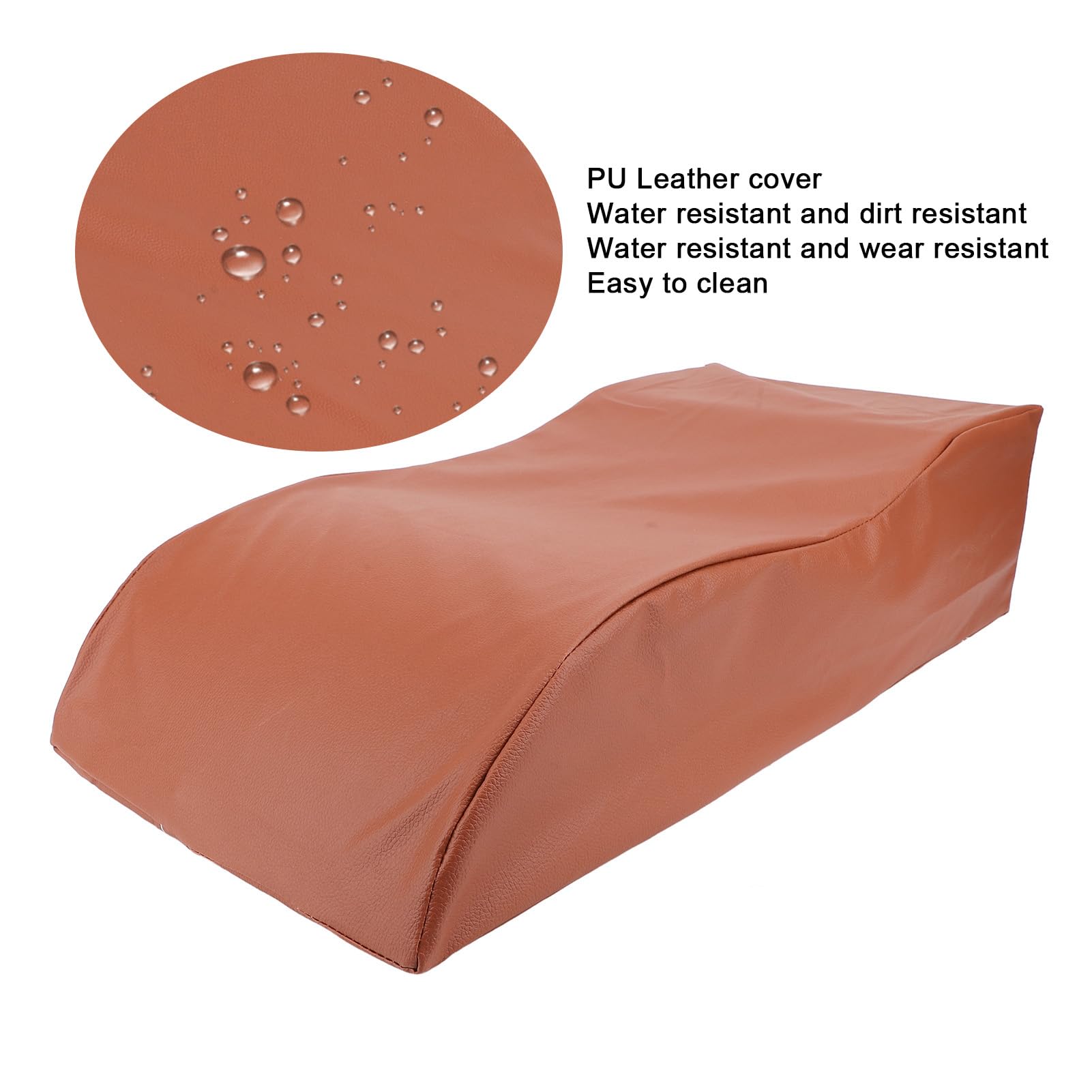 Almohada Elevadora De Piernas Cojín Ergonómico Transpirable con Funda Desmontable para El Hogar Y La Sala De Masajes Esponja De Cuero De PU 60x28x15cm