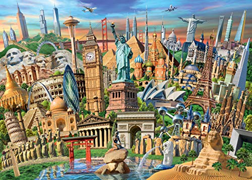 Ravensburger Puzzle 19890 - Sehenswürdigkeiten weltweit - 1000 Teile Puzzle für Erwachsene und Kinder ab 14 Jahren, Motiv mit Big Ben, Freiheitsstatue und mehr – Bild 3