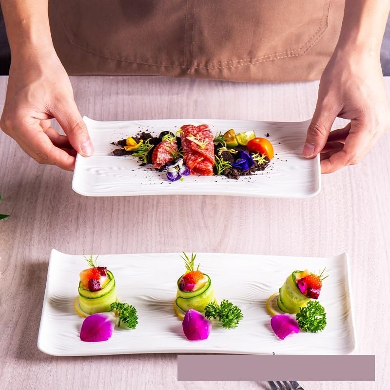 Talerze obiadowe Pogrubione talerze ceramiczne do użytku domowego, kreatywne talerze sałatkowe i komercyjne zimne dania do restauracji kuchnia miska sałatkowa