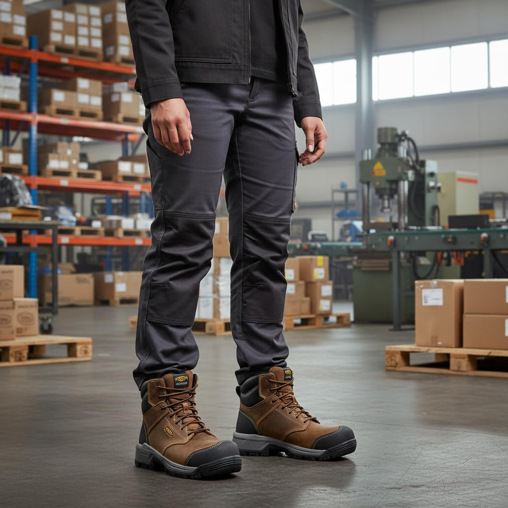 KEEN Utility womens Evanston 6" Composite Toe Esd Leather Durable Construction Work Boots
