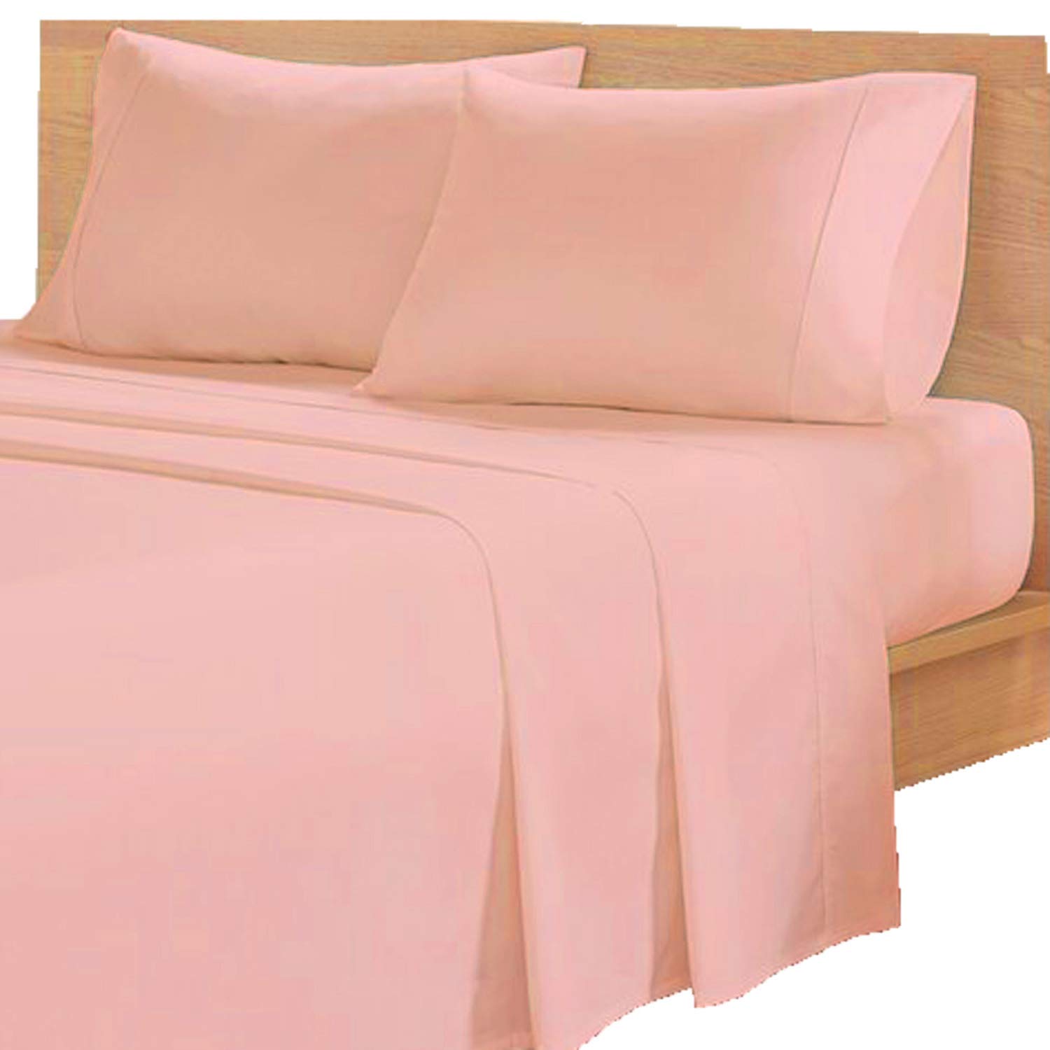 BedDecor Queen 600TC Wonderful 100% Egyptian Cotton 4PCs Sheet Set,Pink