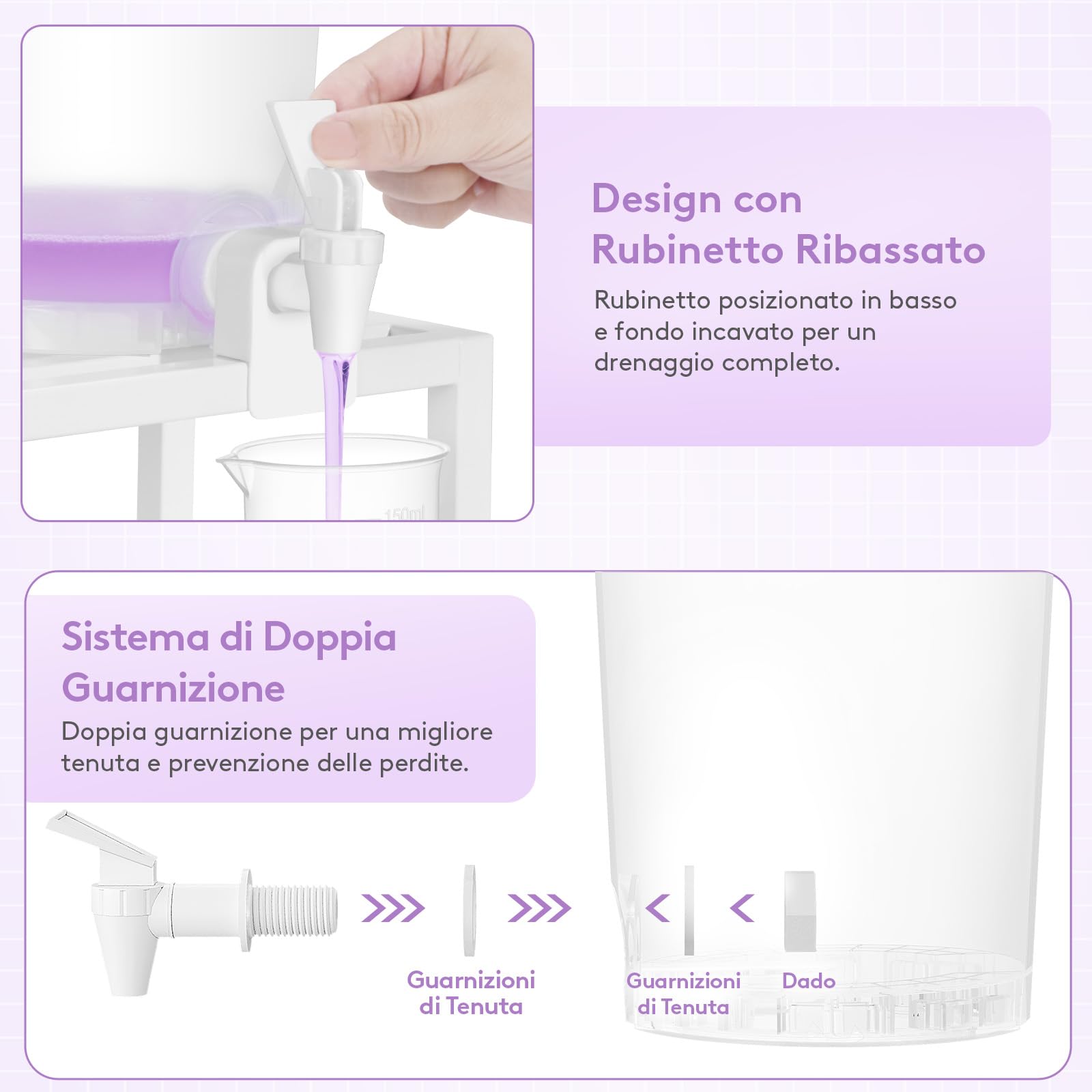 Lifewit 2 Pezzi Dispenser Detersivo Lavatrice 3.55L, 120 fl oz/3,5L Contenitore Detersivo Polvere in Plastica PET Trasparente, Dosatore Detersivo Lavatrice Multifunzionale per Bucato con Etichette