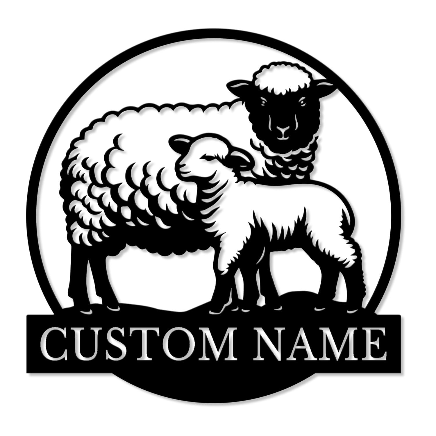 Bevuva Style-3 Personalized Sheep Metal Sign, Custom Farm Name Wall Art, Rustic Ranch Decor, Woolly Farmhouse Gift, Outdoor Pasture Plaque (Style-3)