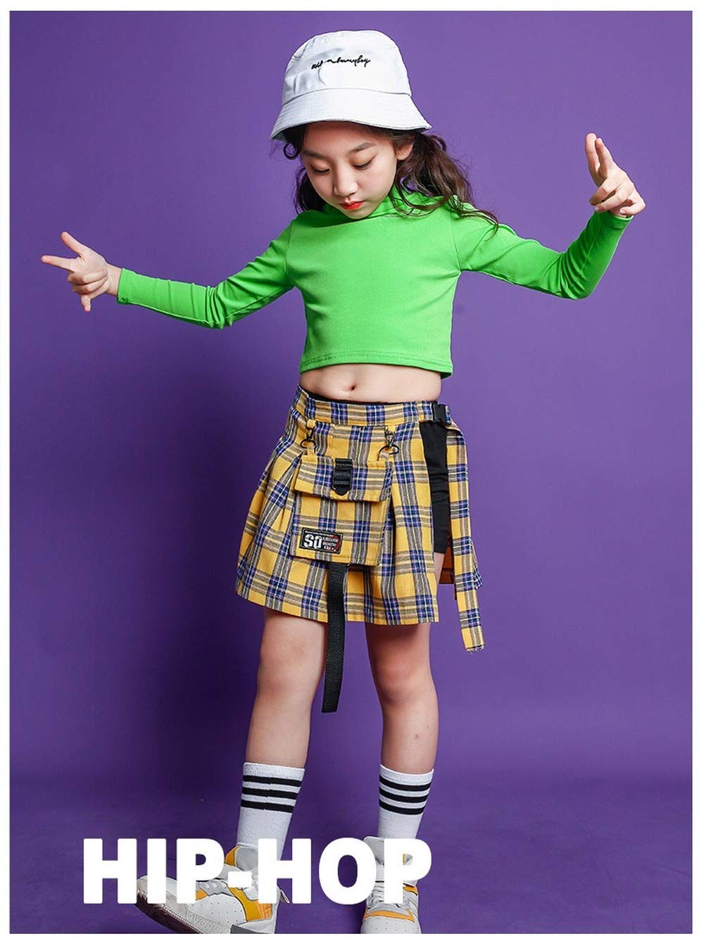 Amazon.co.jp: [TRVELBETT] ヒップホップ へそ出し キッズダンス衣装 