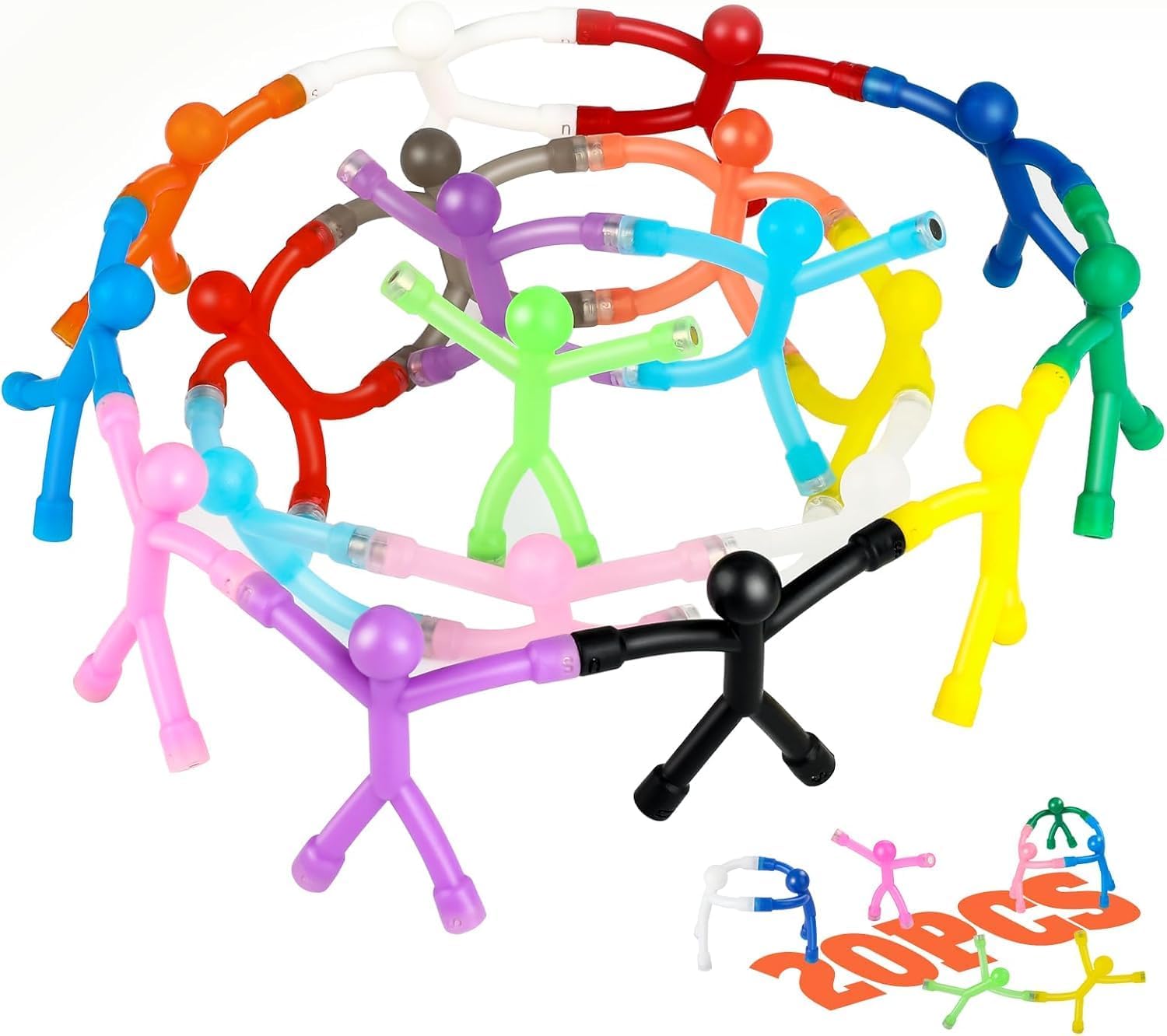 โ 20 Pack Magnetic Toys,Colourful Travel Toys,Magnetic Men,People Magnets,Fridge Magnets,Magnets for Kids,Whiteboard,Easter,Refrigerator,Office
