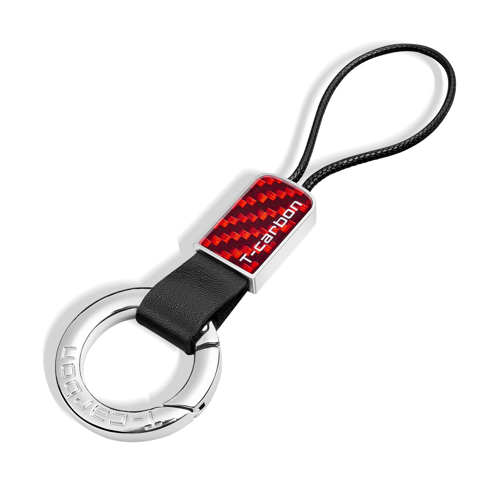 T-carbonT-carbon Real Glass Fiber Car Keychain,Key Chain Compatible with Car Key Fob Keychains Replacement,Keychains for Men Women,Car Key Accessories,Red