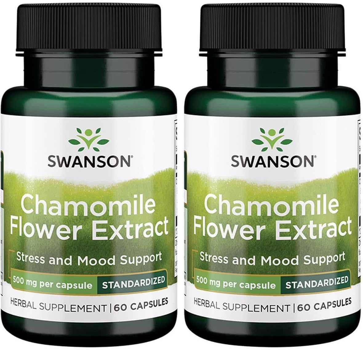 Swanson Chamomile Flower Extract for Relaxation, 500 mg, 60 Caps, 2 Pack 60 Count (Pack of 2)