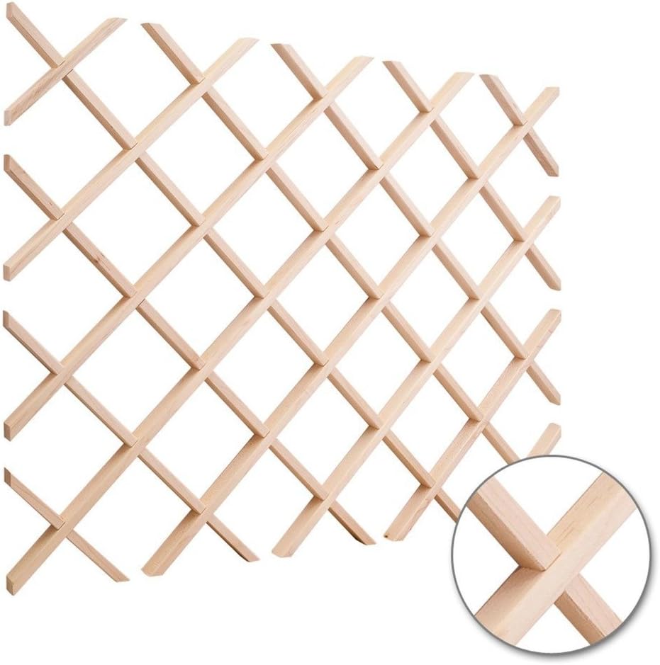 Hardware Resources WR48-2MP Wine Lattice Rack With Bevel, Maple