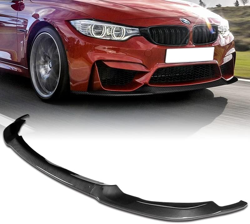 Miniatura 2 de Q1-TECH, 9 piezas de difusor de parachoques delantero y falda lateral compatible con BMW F80 F82 F83 M3 M4 2015-2019, parachoques delantero, alerón