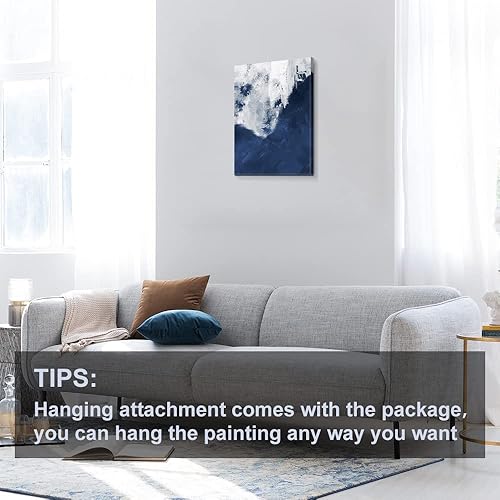 Miniatura 839 de Lienzo artístico para pared, pinturas de arte abstracto, fantasía azul, grafiti colorido sobre fondo blanco; decoración artística moderna para sala