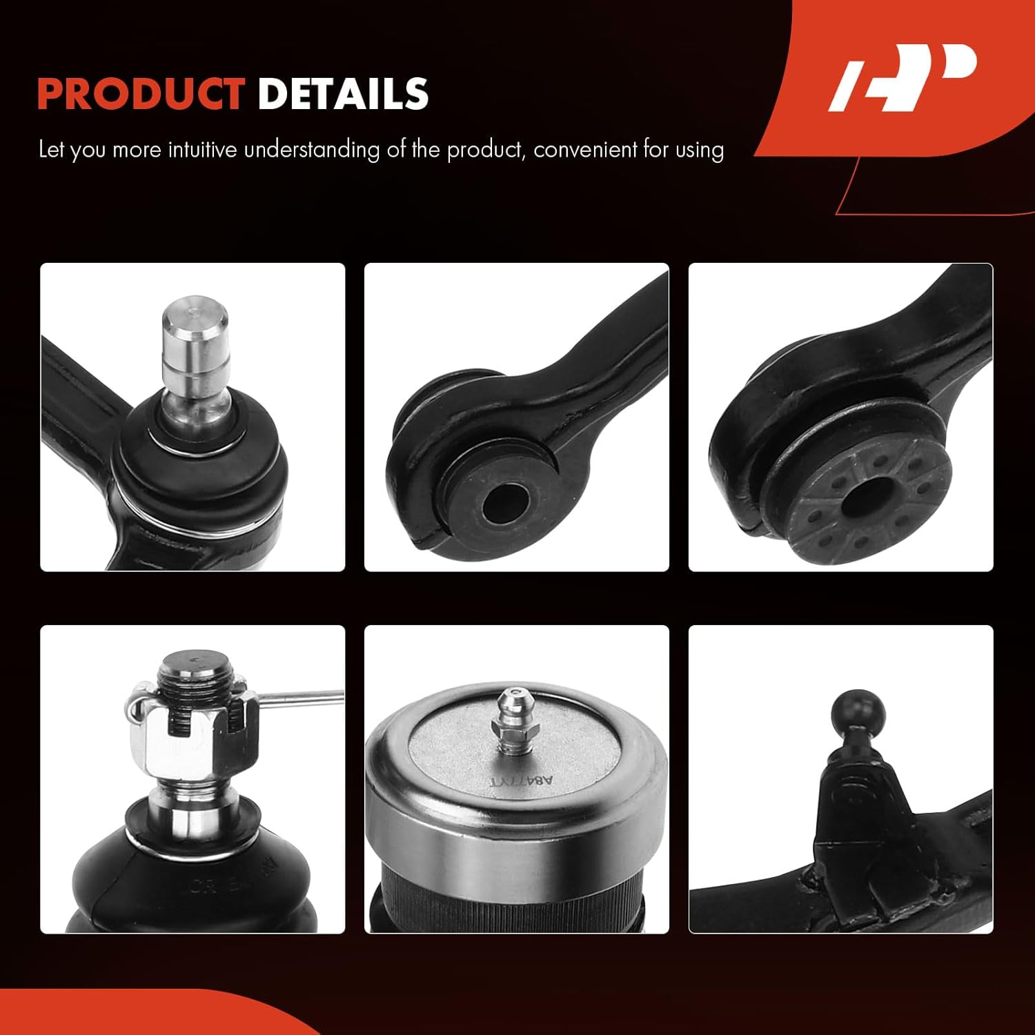A-Premium Set of 4, Front Upper Control Arm, Lower Ball Joint, Compatible with Lincoln Mark VIII 1993-1998