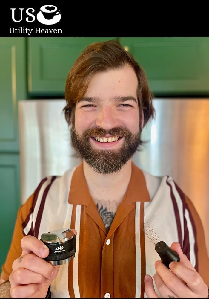 Espresso Accessories Kit with Espresso Tamper 53mm for Barista Tools – Dual Head Coffee Leveler and 10 Needles Fits 54mm Breville Portafilter | US Utility Heaven Espresso Accessories Kit with Espresso Tamper 53mm for Barista Tools – Dual Head Coffee Leveler and 10 Needles Fits 54mm Breville Portafilter | US Utility Heaven